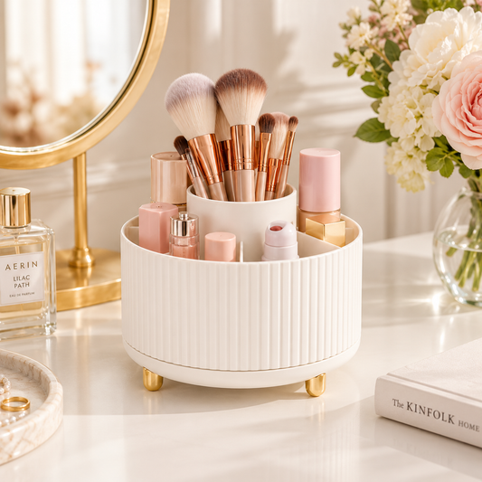 HANDYVARO® Ribbed Makeup Brush & Cosmetics Organizer