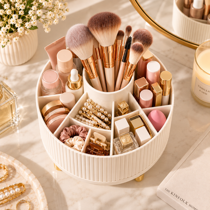 HANDYVARO® Ribbed Makeup Brush & Cosmetics Organizer