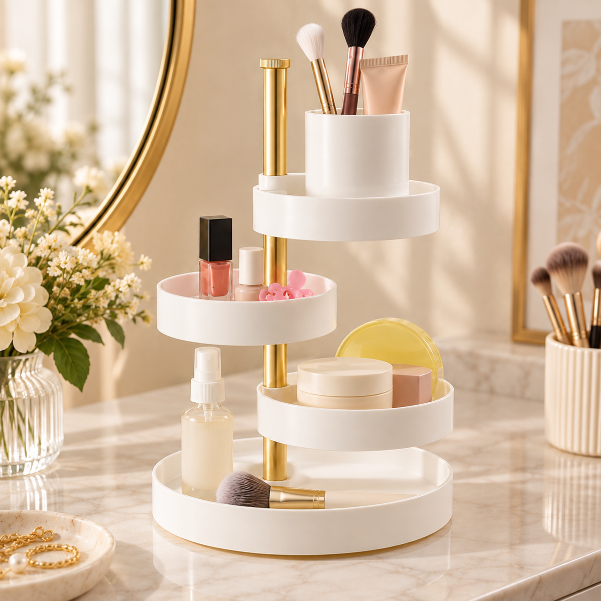 HANDYVARO® Tiered Vanity Tray Organizer