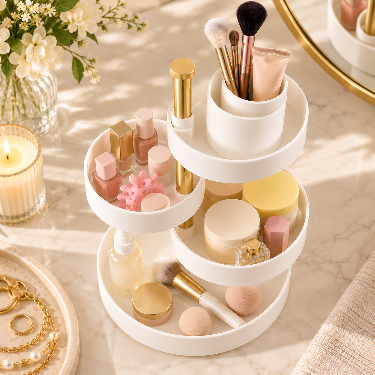 HANDYVARO® Tiered Vanity Tray Organizer