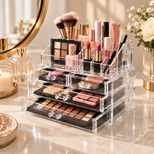 HANDYVARO® Clear Makeup Organizer with Drawers