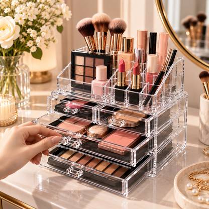 HANDYVARO® Clear Makeup Organizer with Drawers