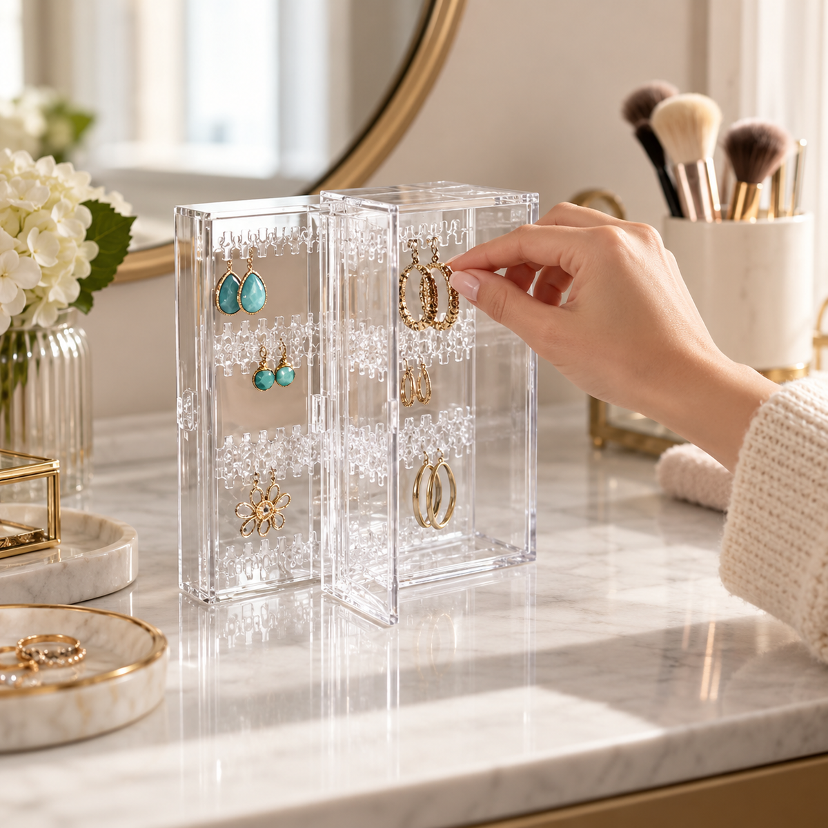 HANDYVARO® Clear Earring Storage Case