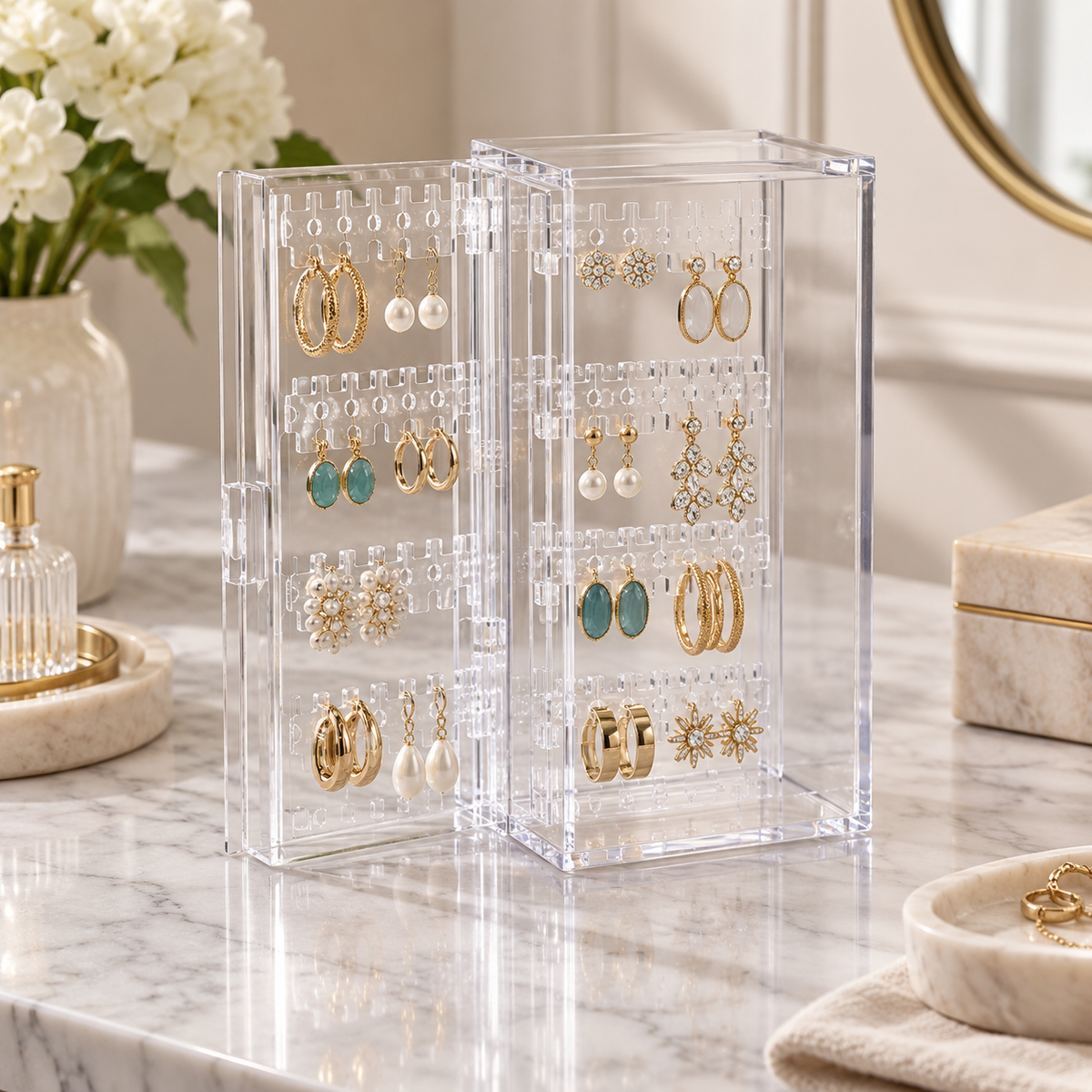 HANDYVARO® Clear Earring Storage Case