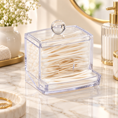 HANDYVARO® Clear Cotton Swab Dispenser