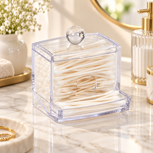 HANDYVARO® Clear Cotton Swab Dispenser