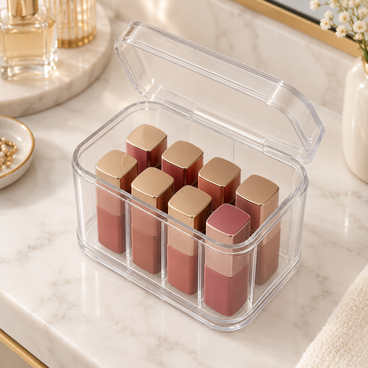 HANDYVARO® Clear Lipstick Storage Box with Lid