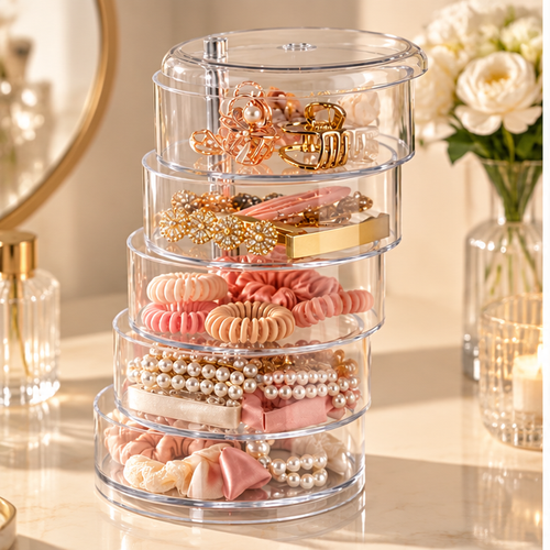 HANDYVARO® Clear Five-Tier Hair Accessory Organizer