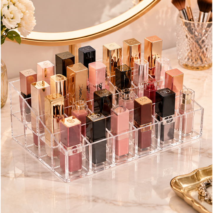 HANDYVARO® Clear Compartment Lipstick Organizer