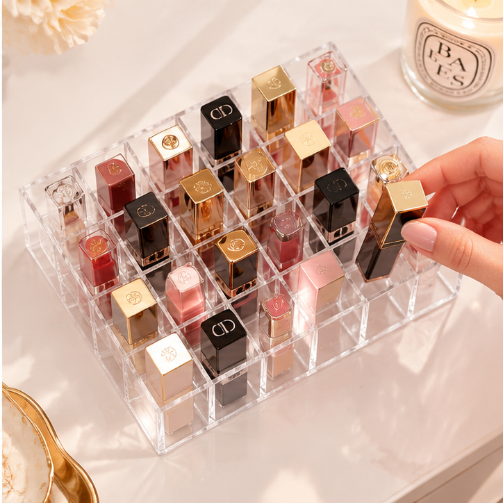 HANDYVARO® Clear Compartment Lipstick Organizer